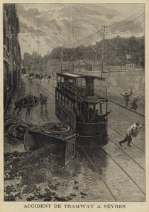 フランス、セーヴルでの路面電車事故、1897年 作： French School