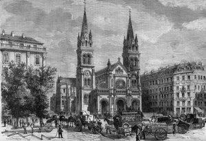第二帝政期のパリの変貌、オスマン朝のパリ：テオドール・バルー（1817-1885）が建てたサンアンブロワーズ教会（Saint-Ambroise）の外観 作： French School