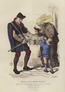 旅する本の売り手、15世紀 作： French School
