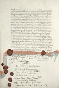1648年10月24日、ミュンスターで署名されたウエストファリア条約（211403を参照） 作： French School