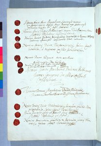 1648年10月24日ミュンスターで署名されたウエストファーレン条約（212750を参照） 作： French School