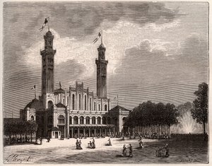 パリのトロカデロ - V.A.マルト・ブラウンの「La France illustree: geographie, histoire, administration statistique」に掲載された彫刻。1884