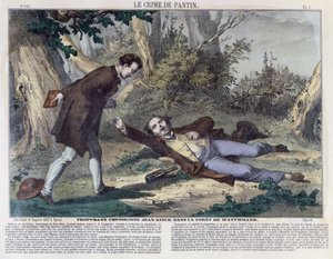 トロップマンがヴァトヴィレールの森でジャンキンクを毒殺、1869年 作： French School