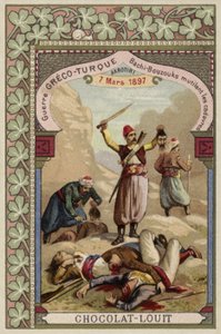1897年3月7日、ギリシャの死体を破壊したトルコのバシバズーク、アクロティリ、クレタ、グレコ-トルコ戦争