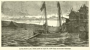 大西洋を渡る船旅（版画 作： French School