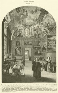 ボルゲーゼ美術館のサロン（版画 作： French School