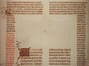 1355年頃の「ジャン・ド・シーの聖書」の未完のページ（ベラム製） 作： French School