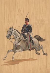馬に乗った正体不明の兵士 作： French School
