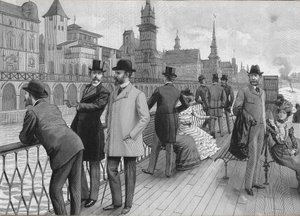 1900年のパリ万国博覧会：各国の通り道。 作： French School