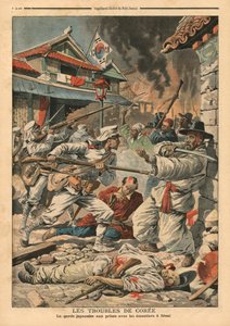 韓国、ソウルでの騒乱、「ルプチジャーナル」のイラスト、サプリメントイラストレーター、1907年8月4日
