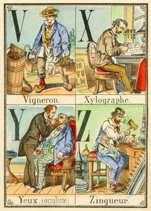VXYZ：ワインメーカー、Xylographer、Eyes（眼科医）、Zingueur 作： French School