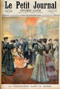天然痘流行時の夜のレセプションでのワクチン接種（1894年1月29日付「Le Petit Journal」より