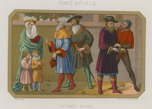 16世紀のフランスのさまざまなファッション 作： French School