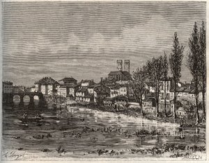Verdun - Morbihan in Brittany - V.A. Malt-Brown著 "La France illustree: Geographie, histoire, Administration Statistique "に掲載された彫刻。 作： French School