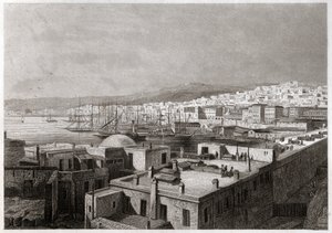 アルジェの眺め。(エングレービング、1850年頃) 作： French School