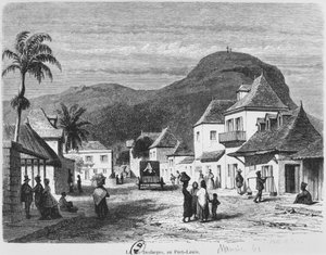 ポートルイス、デフォルジュ通り、モーリシャス、1861年のビュー 作： French School
