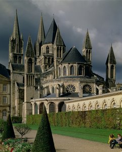 11〜12世紀の東からのベネディクト会修道院の眺め 作： French School
