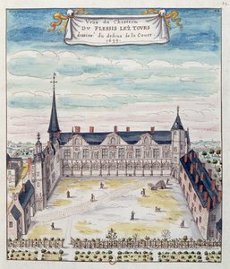 トゥレーヌのシャトードプレシレトゥールの眺め、1699年（紙にペンとインク、トイレ）（173766も参照） 作： French School