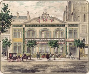 グランドカフェデュXIXeme Siecleの眺め、パリ、1857 作： French School