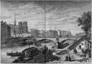 ルイ・フィリップ橋の眺め（1861～1862年）、パリ 作： French School