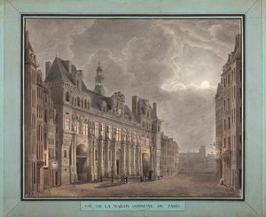 1790-95年のパリのメゾンコミューンの眺め（紙にトイレ） 作： French School