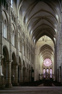1230年に完成した、東向きの身廊の眺め 作： French School