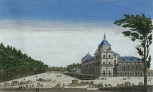 スペイン、アランフェスの王宮のビュー（色の彫刻） 作： French School