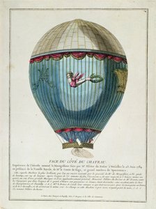 1784年6月23日、ベルサイユでフランソワピラトレデロジェ（1754-85）が使用した気球の様子
