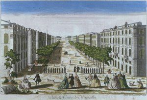クールのビュー、マルセイユ、フランス（色の彫刻） 作： French School