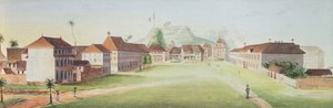 ガイアナ、フランス領ガイアナで歩兵兵舎のビュー、c。 1840（紙にトイレ） 作： French School