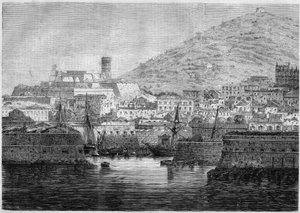 イタリア・ゲーテ（Gaeta）の港と町の風景