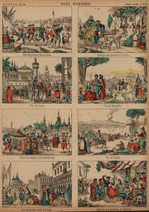 世界の風景（彩色済み彫刻 作： French School