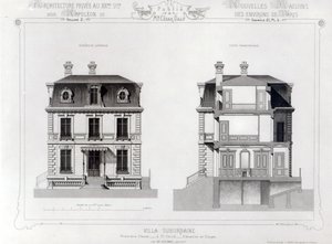 Villa Suburbaine、Premier Chasse and St.クラウド、Architecture Privee au C19th、 作： French School