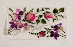 花の装飾が施されたフランスのヴィンテージ・ポストカード 作： French School