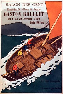 アーティストのガストン・ルーレットによる絵画ギャラリー展のヴィンテージポスター、1895年 作： French School