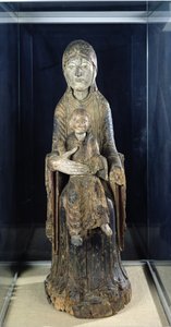 マジェストの聖母子、Forez（塗装木材）