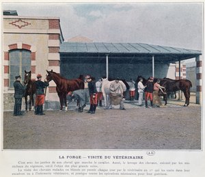 兵士の兵舎への訪問、1897年（カラー写真、カラー写真後） 作： French School
