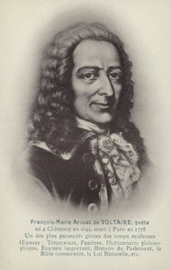 ヴォルテール（1694-1778）フランスの作家、哲学者、劇作家（リトグラフ）