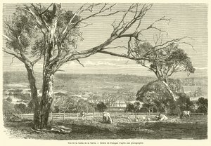 Vue de la vallee de la Yarra (e.g. engraving) 作： French School