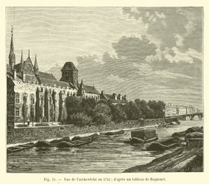 1751年の司教の見解。ラグネの絵によると 作： French School