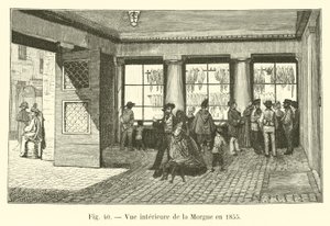 1855年の死体安置所の内部ビュー 作： French School