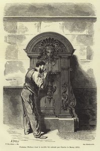 チャールズオーギュストルブールが設計したウォレスの噴水、パリ、1872年 作： French School