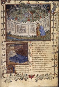 「ル・ロマン・ド・ル・ローズ」のサー・マースの壁に囲まれた庭、1400年頃（ベラム） 作： French School