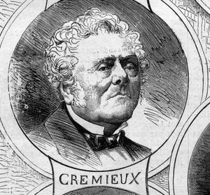 1870年の戦争-国防政府：1870年の臨時政府のメンバー、アドルフ・クレミュー（1796-1880）の肖像。10月22日付「Le Monde Illustré」706号に掲載された図版 作： French School