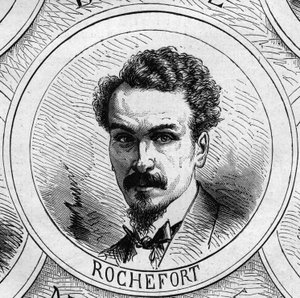 1870年の戦争-国防政府：1870年の臨時政府のメンバー、アンリ・ロシュフォール（1831-1913）の肖像。10月22日付「Le Monde Illustré」706号に掲載された図版 作： French School