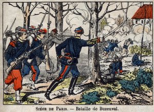 1870年のフランスとプロイセンの戦争。1871年1月19日、パリ地域でのBuzenvalの戦い。 作： French School