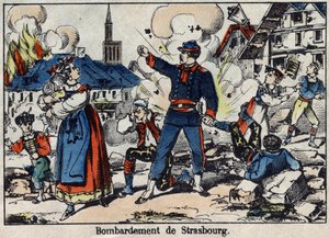 1870年、フランスとプロイセンの戦争。ストラスブールの包囲と爆撃 作： French School