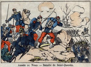 1870年、フランスとプロイセンの戦争。1871年1月のサンカンタンの戦い。エピナルの画像。 作： French School