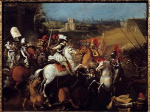 宗教の戦争"ヘンリー4世（1533-1610）"が9月21日のアルクの戦いで 作： French School