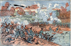 第四次連合軍の戦争。「フリードランドの戦いの様子 作： French School